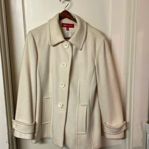 Women’s AK Anne Klein XL Off White Wool Coat